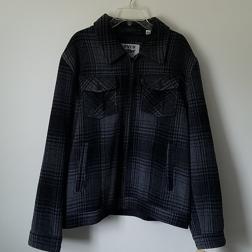 Levi"s Men's Plaid Wool Blend Jacket